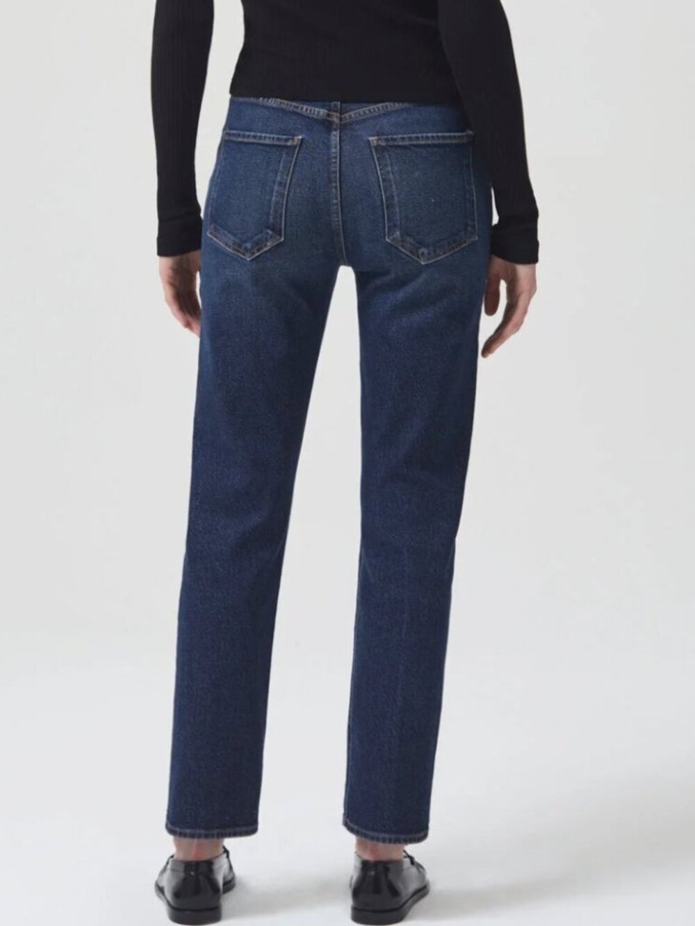 Agolde Riley Long High Rise Straight Leg Divided Jeans - Picture 2 of 8